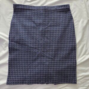 Banana Republic Houndstooth Pencil Skirt | Blue Knit Workwear | 10 Petite